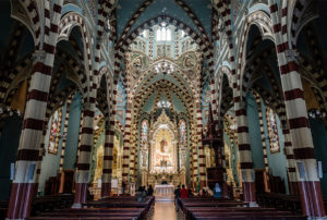 The interior of Bogotá's Santuario Nuestra Señora del Carmen