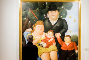 The painting Una Familia by famed Colombian artist Fernando Botero