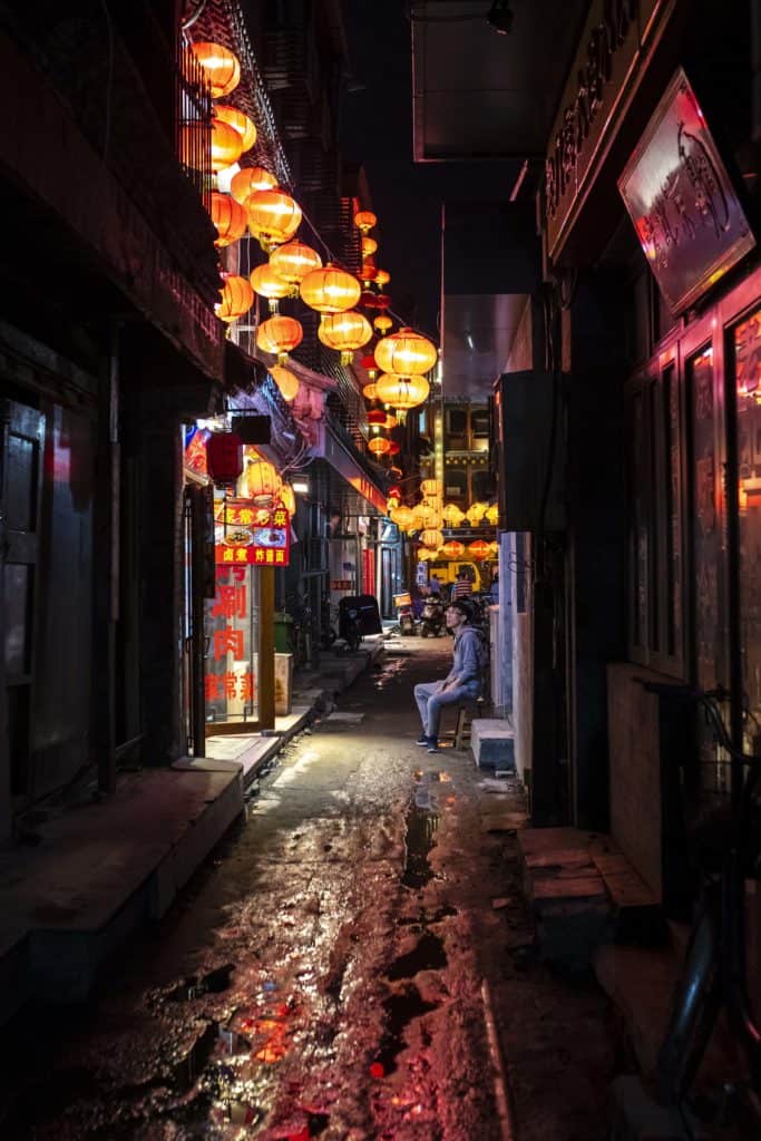 A lantern-filled back alley