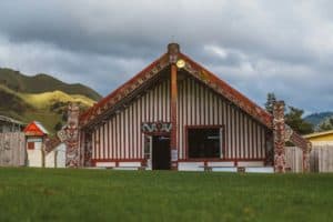 The Te-Whai-a-te-Motu meeting house in Ruatahuna
