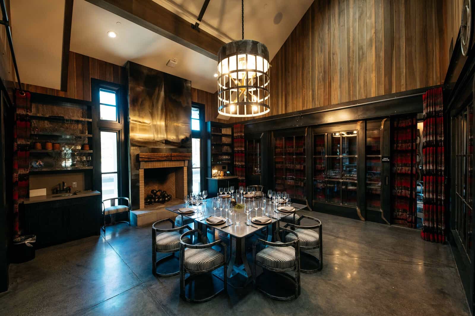 A dining and tasting room at a winery