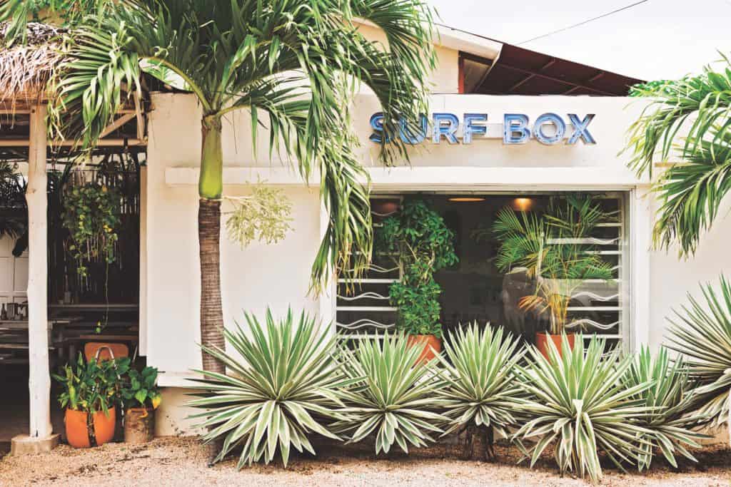 The restaurant exteriorof Surf Box
