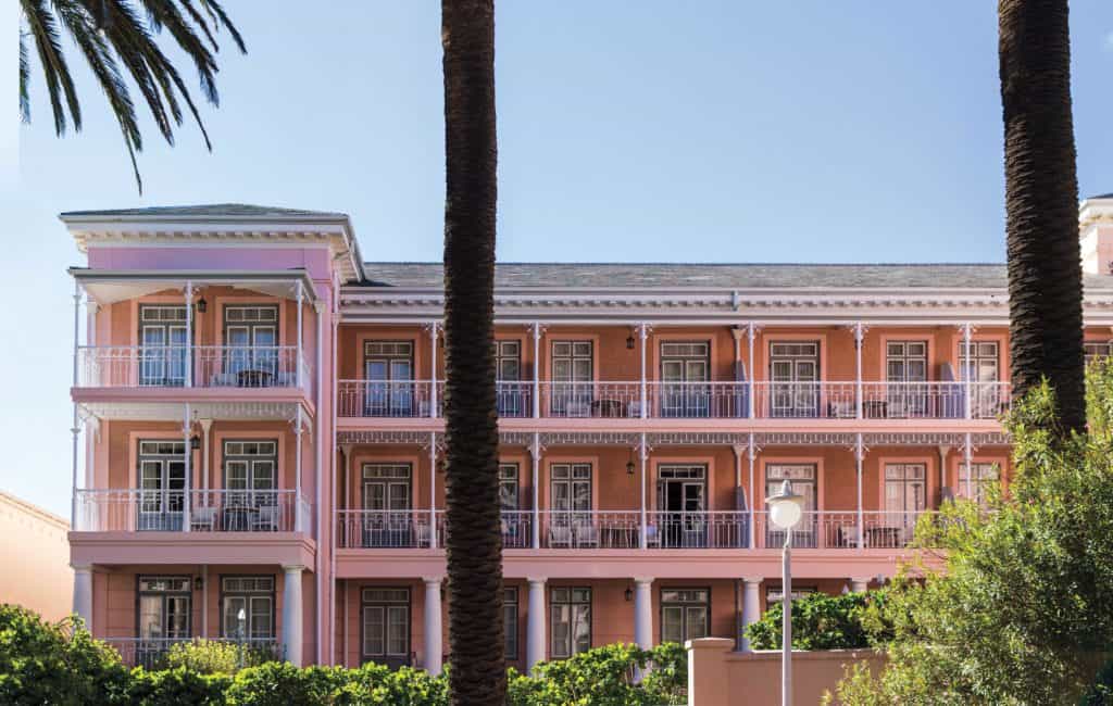 the Belmond Mount Nelson’s pink exterior