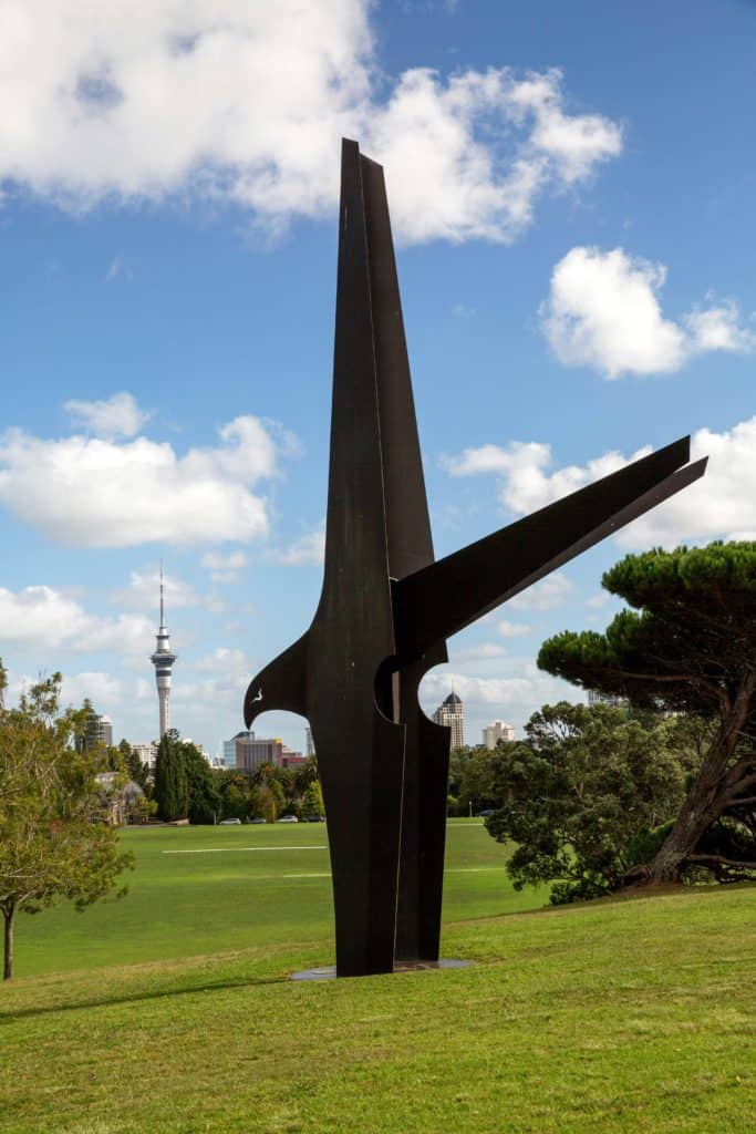 A hawk-inspired sculpture in the Auckland Domain