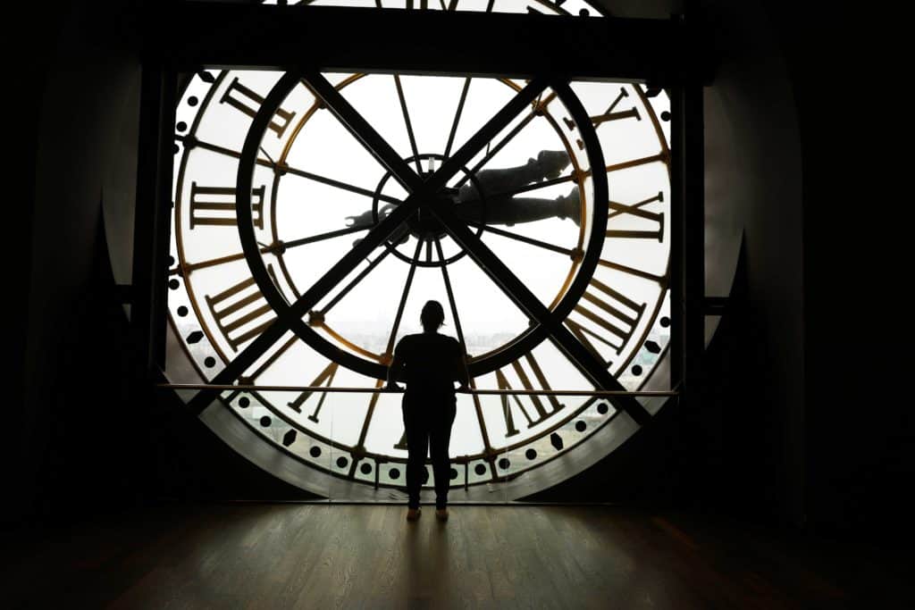 A view through the clock face at the Musée d'Orsay