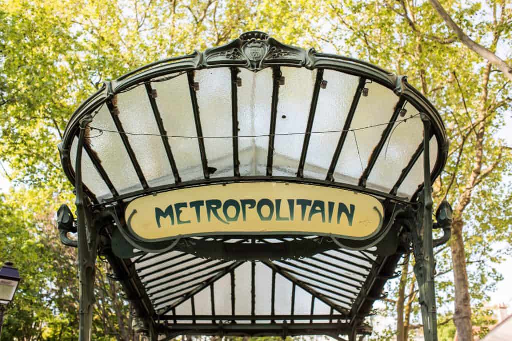 An iconic Art Nouveau Metro station entrance