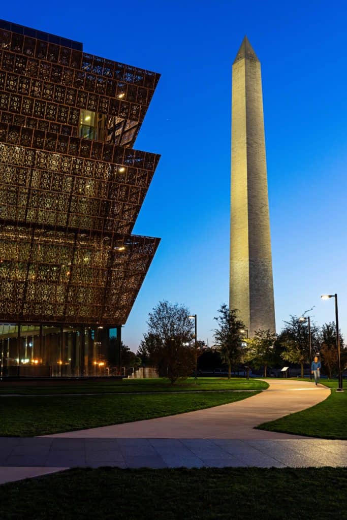 The National Museum of African American History and Culture and the Washington Monument