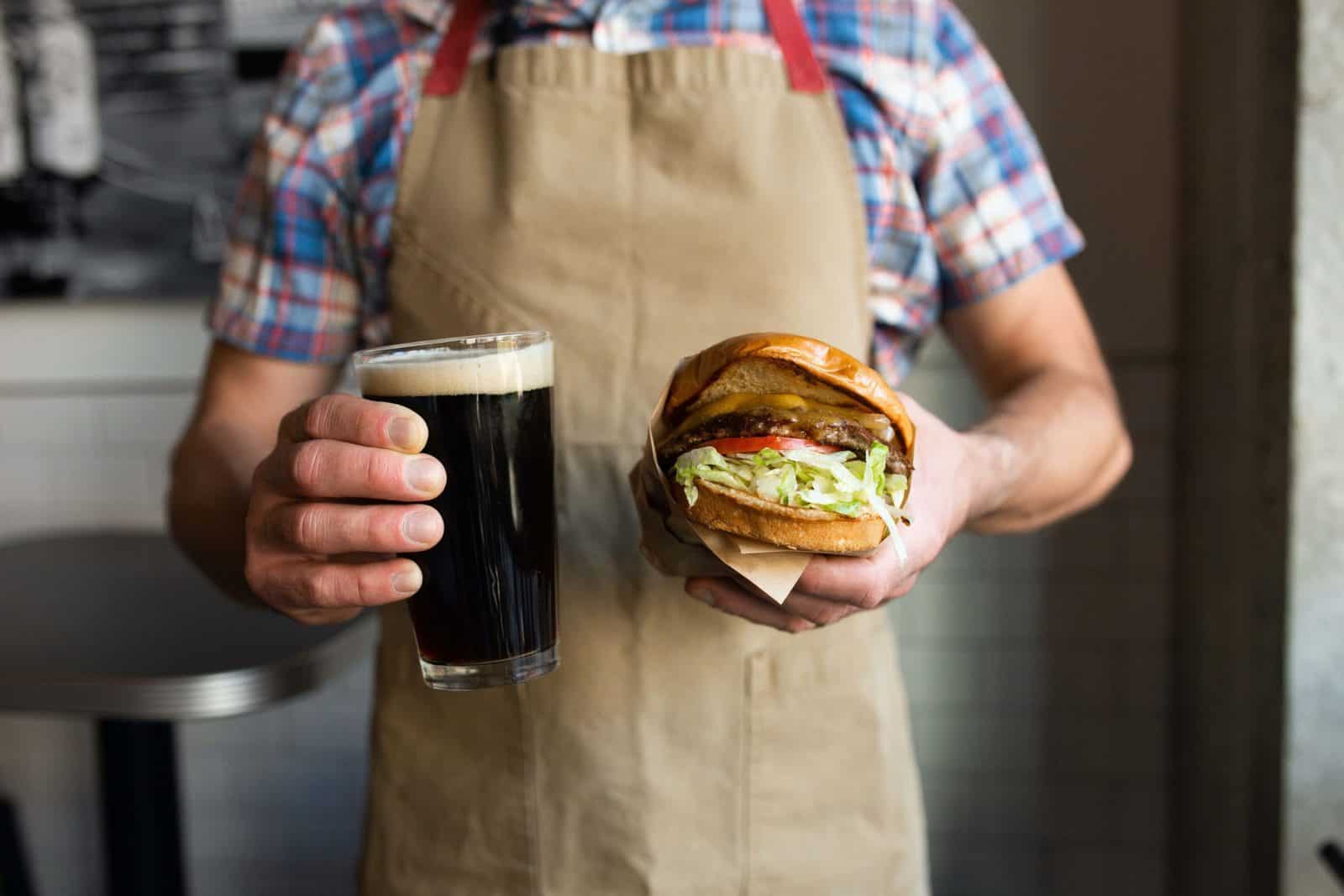 A burger and a brew at Wally & Buck in Montana