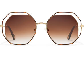 A pair of geometric sunglasses