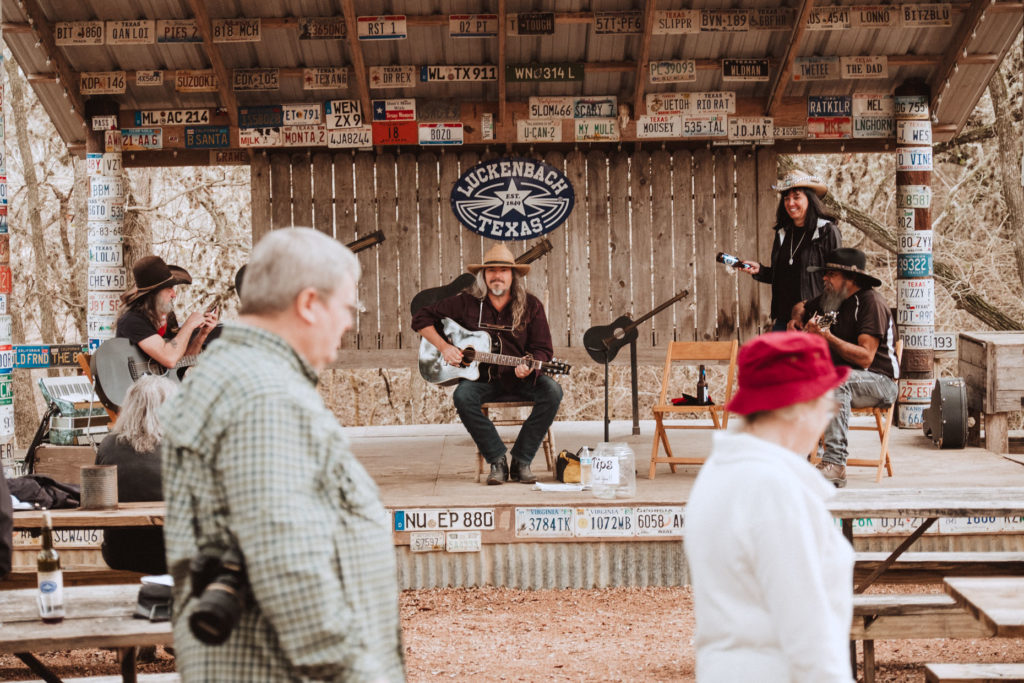 A band plays in Luckenbach, Texas