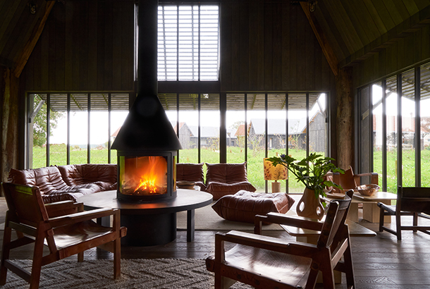 A cozy fireplace to rest at in Les Sources de Cheverny