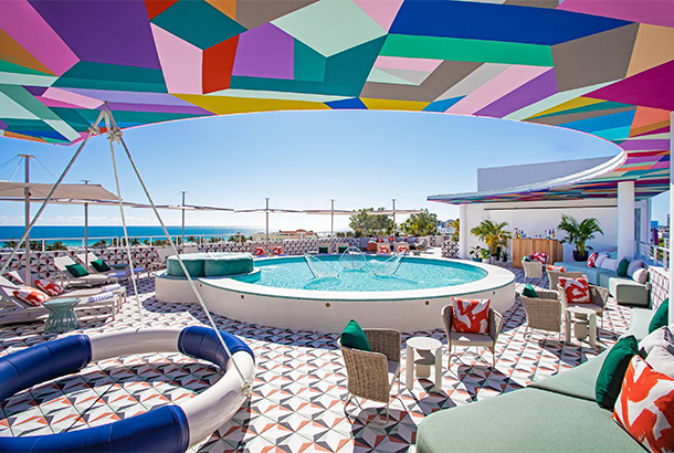 Pool deck at Moxy Miami South Beach
