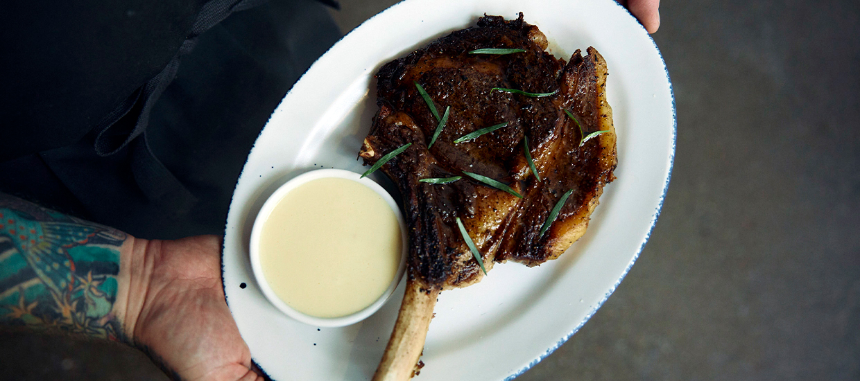 A delicious tomahawk stake from Herd Provisions