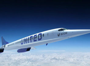 Digital rendering of United airplane