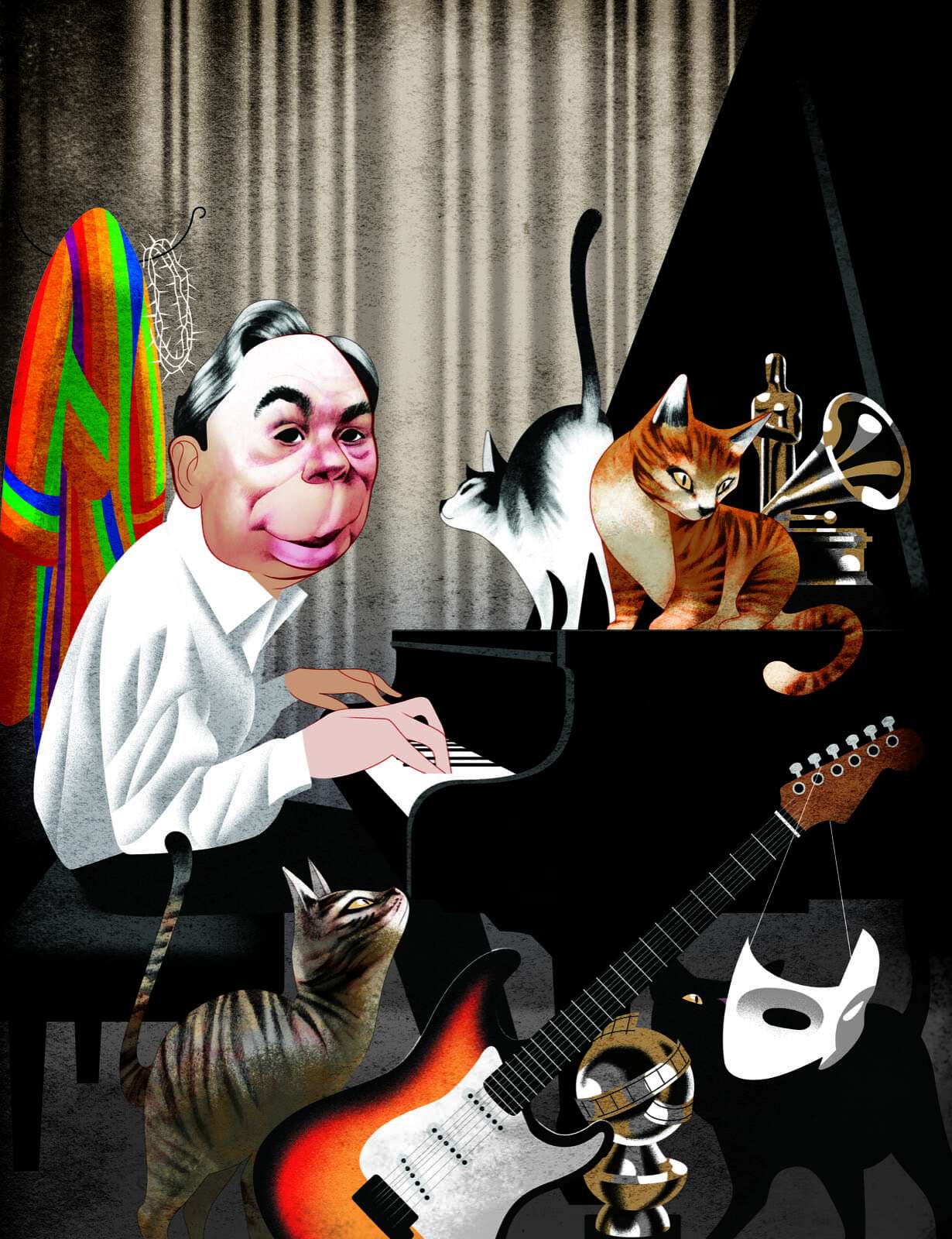 Andrew Lloyd Webber plays the piano ahead of his School of Rock musical comeback
