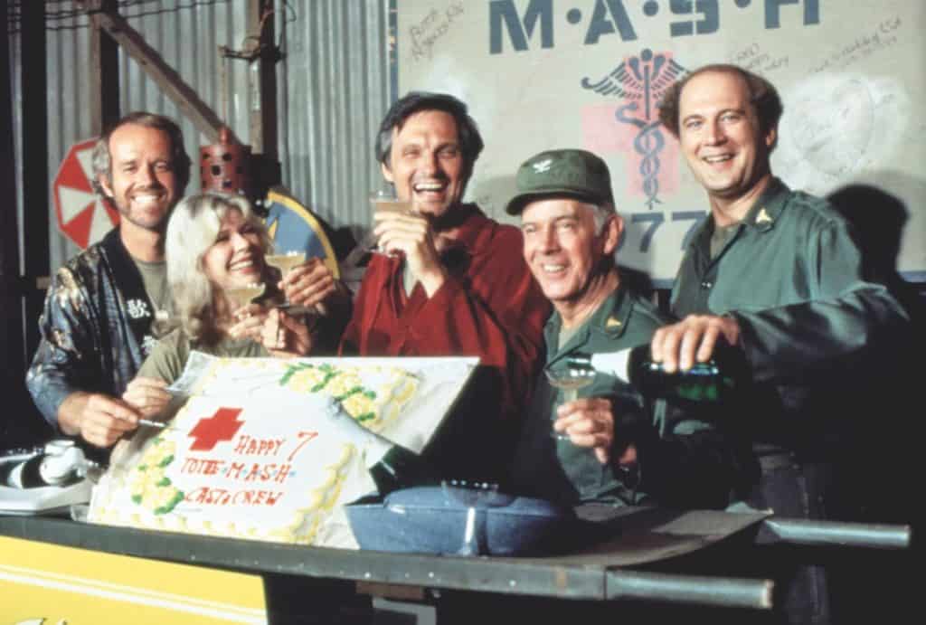 Alan Alda with the cast of M*A*S*H